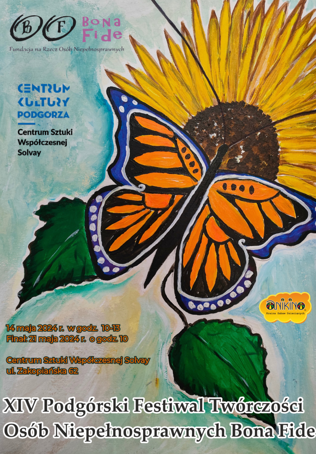 Plakat z informacjami o XIV edycji Festiwalu.